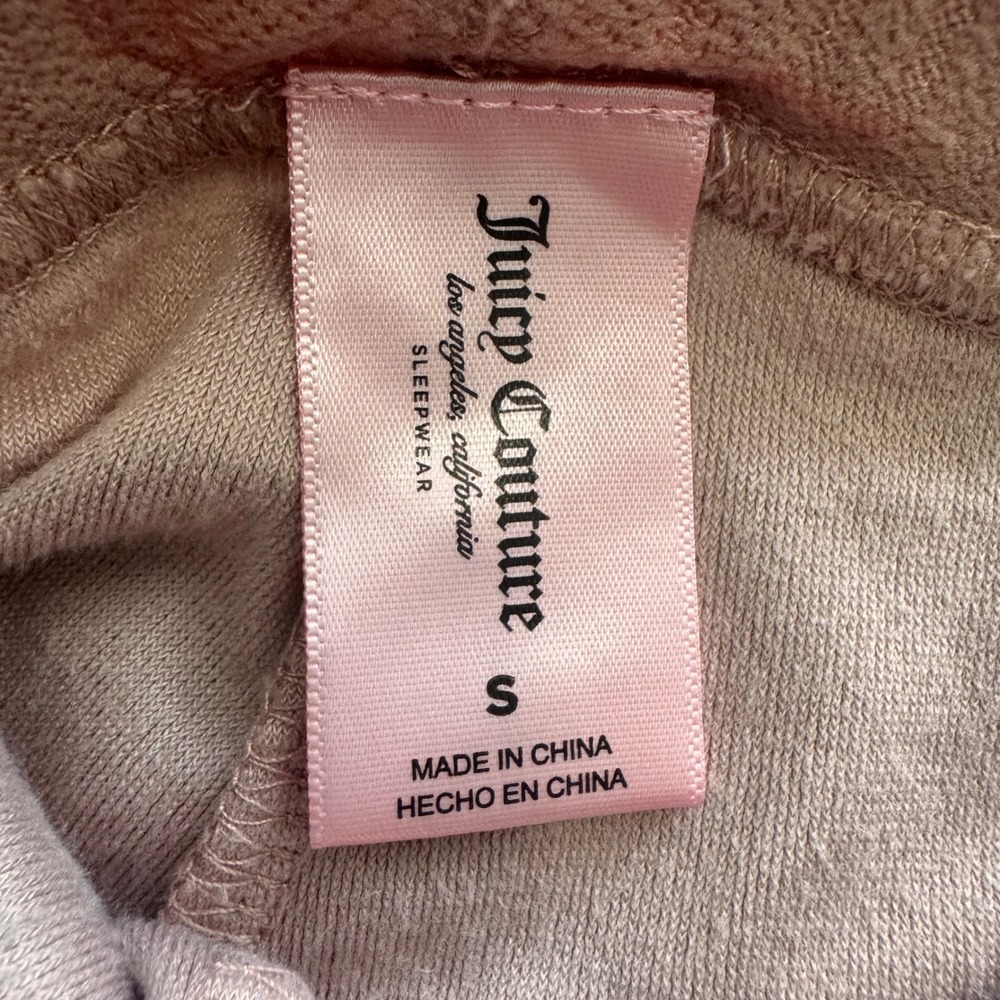 Y2K Juicy Couture Pink Velour Pajama Sleep Set Rhinestone Logo Tee & Shorts L/S - Picture 10 of 10